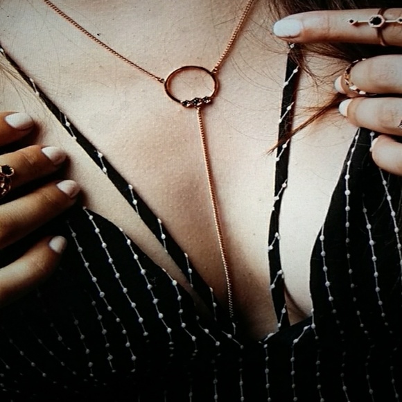 HP FULL BLOOM LARIAT ROSE GOLD WITH WHITE SWAROVSKIS - Picture 1 of 7